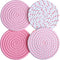 4.8 inch Drink Coasters Set of 4, Large Fabric Cotton Coasters,Cute Girly