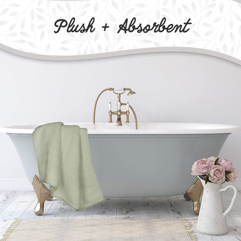 8 Set 100% GREEN LIFESTYLE Luxury Piece Cotton Towel - Soft Absorbent Bath Towels, Hand Towels & Washcloths