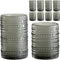 ZMOWIPDL Vintage Hobnail Drinking Glasses Set of 8,Grey 12 oz & 15oz Highball