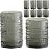 ZMOWIPDL Vintage Hobnail Drinking Glasses Set of 8,Grey 12 oz & 15oz Highball