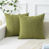 18x18, Set 2, Kevin Textile Light Green and Beige Farmhouse Striped Patchwork Linen Spring Decorative Throw Pillows