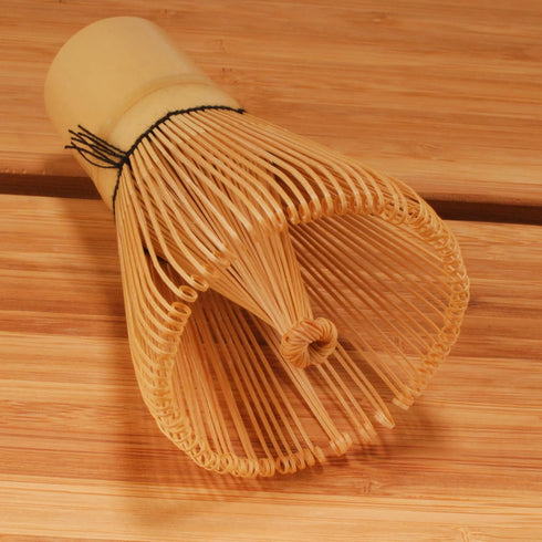 BambooMN Japanese Matcha Whisk Chasen - Traditional Handcurled 100 Tate Utensil - Natural Golden Brown - 1 Piece