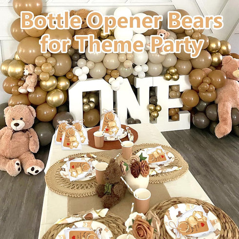50PCS Bear Bottle Openers Keychain Baby Shower Party Favors Bottle Opener Bears for Theme Party Birthday Return Favors