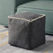 Louis Donn Geometric Unstuffed Pouf Cover Cotton Poufs with White Piping Contact