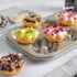 Heavy Duty Steel Flower Donut Pan, 6 Cavity Non-stick Bundt Mold, Heart Shaped Bakeware for Oven (Champagne Gold)