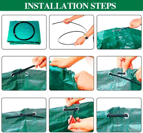 CMOOD 72 Gloves(3-Pack) Gallons Garden Bag Collapsible Reuseable Heavy Duty Garden Waste Bags for Lawn Yard Leaf Trash