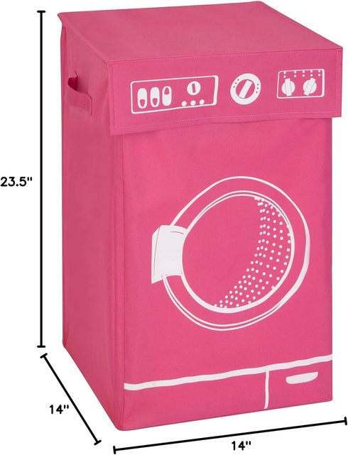Honey-Can-Do Washing Graphic Hamper, Pink HMP-04287