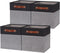 HNZIGE Fabric 11x11 Cube Storage Bins, Set of 4, Foldable Baskets for Shelves with Handles for Home Toy Organizer
