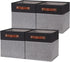HNZIGE Fabric 11x11 Cube Storage Bins, Set of 4, Foldable Baskets for Shelves with Handles for Home Toy Organizer