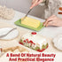 Ceramic Mushroom Butter Dish with Lid for Countertop, Large Covered Butter Tray (White & Red Mushroom)