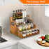YQBRAO 4-Tier 16-Inch Countertop Tiered Liquor Bottle Display Shelf - Rustic Wood Liquor Rack & Coffee Syrup Organizer