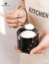 3" Inch Set 2 Countertop Radicaln Marble Salt Cellar with Lid and Tray Oceanic & Black Handmade of Seasoning Jars