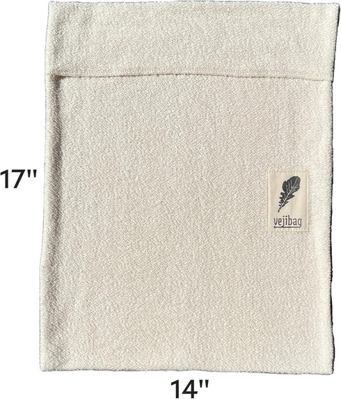 Extra Large Certified Organic Cotton Vegetable Crisper Bags, Reusable, Eco-Friendly, Made in USA