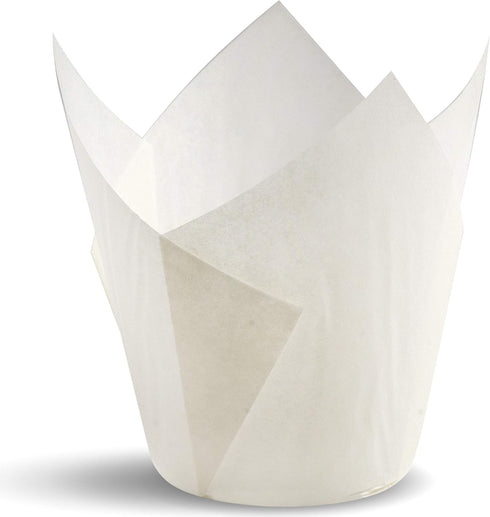 Tulip Baking Cupcake Liners: 100 Liner Count Cupcake and Muffin Wrappers (Milk White) by Larok Goods