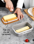 Butter Dish with Lid for Countertop, AISBUGUR Metal Butter Keeper with Stainless Steel Knife, Large Grey Container