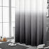 Set 3D 72 72 MitoVilla Black Ombre Shower Curtain with Hooks, Waves Textured Fabric Shower Curtains for Modern Luxury