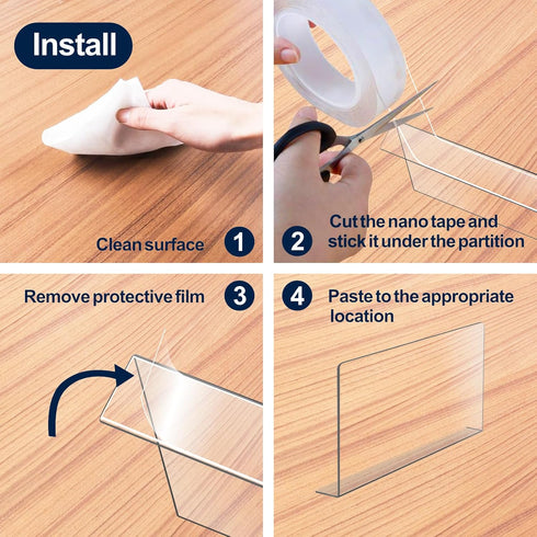 Acrylic Shelf Dividers for Closet Organization, 10pack 8” Tall Clear Plastic Shelf Organizers for Cabinets
