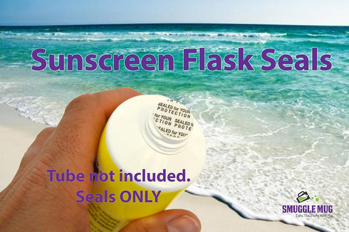 6 Pack Leak-Proof Sunscreen and Lotion Flask Seals by Smuggle Mug
