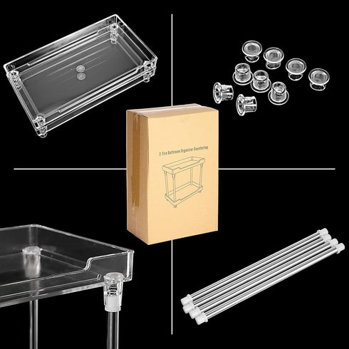 Multi-Functional Bathroom Organizer Countertop for Makeup, Skincare, and More, Acrylic 2-Tier Vanity Tray