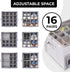 ALCOVA Shoe Organizer for Closet, Sandal Organizer with Mesh Pocket, Adjustable Dividers, Clear Lid Cover, Fits up to
