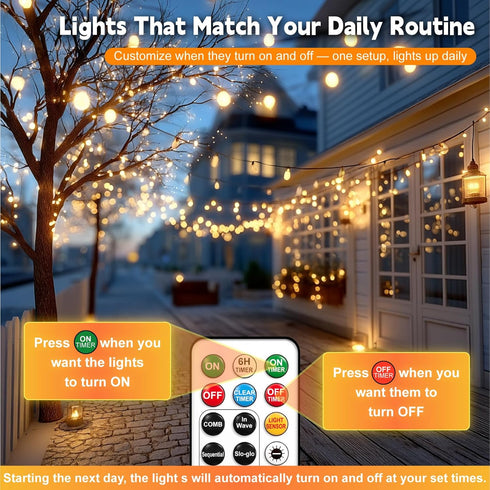 66ft 200 HXWEIYE Rechargeable Fairy Lights with Remote, LED Twinkle Lights with DIY Timer & Light Sensor, Waterproof