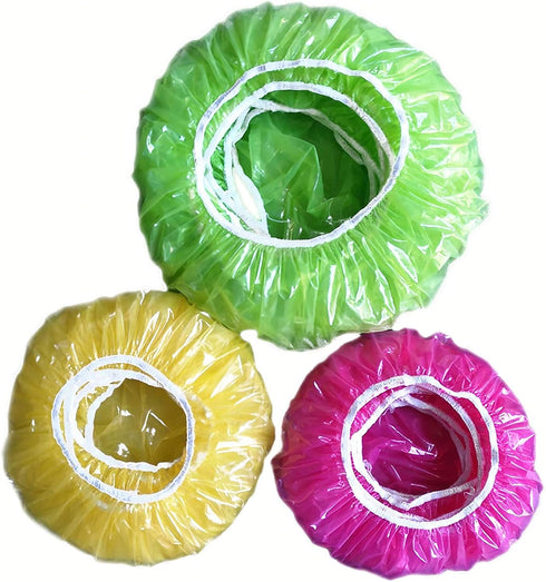 TCOTBE 60 Reusable Elastic Food Bowl Storage Covers, 3 Translucent Stretchable Sizes and Colorful Dish Plate Covers