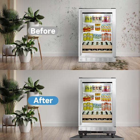 Grey Mini Fridge Silicone Mat with Raised Edges, 24''x24''x0.5'', Prevents Water Leakage from Electrical Equipment