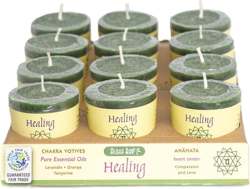 Premium Scented Hand Made Chakra Energy Candle, Votive 12-pack, Healing, Anahata
