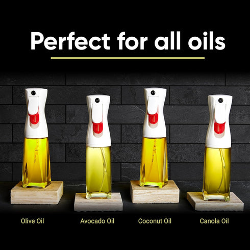 Olive Oil Sprayer for Cooking, 200ml Glass Spray Bottle for Oil Portion Control, Kitchen Gadget