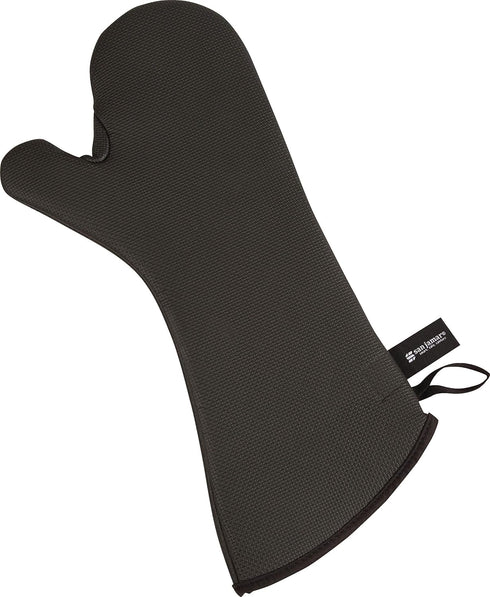 San Jamar UCMX15BK Black Textured Neoprene Oven Mitt with WebGuard, 15" Length