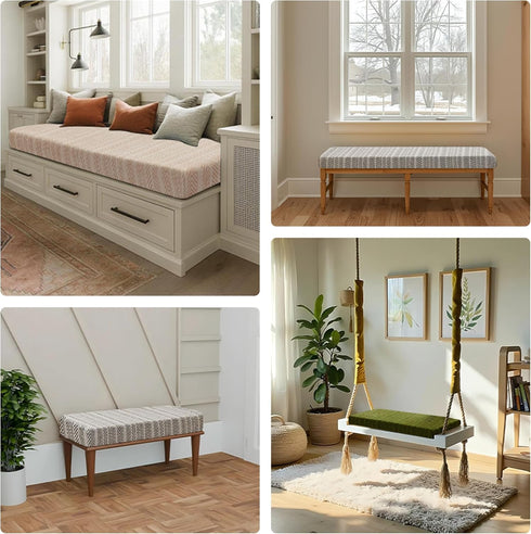 75D Custom Size Bench Cushion, Custom Bench Cushions for Indoor Furniture, Foam Furniture Window Seat Cushion