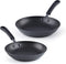 Cook N Home Nonstick Sauté Fry Pan Professional Hard Anodized 2 Piece Skillets Cookware Sets (8 and 9.5 inch) Black