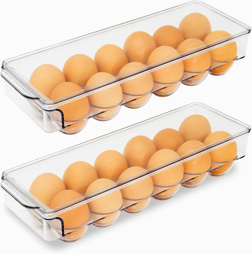 Egg Holder for Fridge 12 count 2 Pack Egg Container for Refrigerator