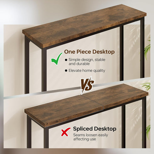 Tujurich 29.5" 9.4" 29.5" Narrow Entryway Console Table & Sofa Side Table - Industrial Hallway Table for Small Spaces