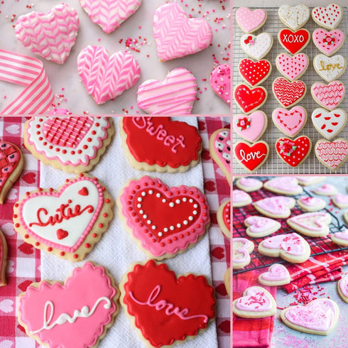 KAISHANE Love Heart Cookie Cutter Set - 5 Pieces Stainless Steel Heart Shaped Biscuit Pastry Cutters