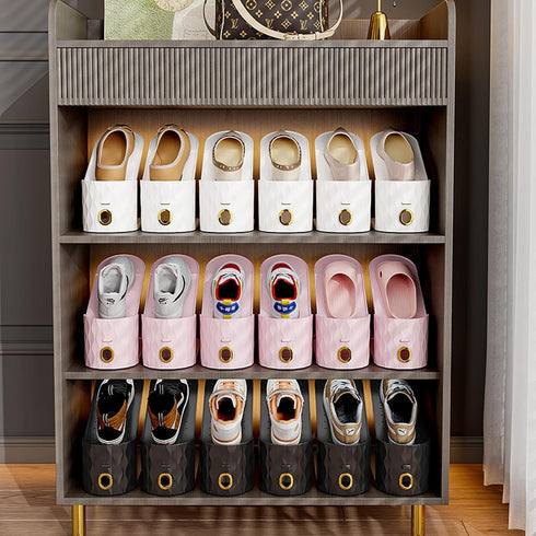 15 Pack Closet Shoe Slots Organizer, Adjustable Shoe Stacker for Storage, Double Layer Space Saver, Durable