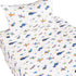 J-pinno Set 100% Set Plane Airplane Aircraft Helicopter Cartoon Twin Sheet Bedroom Decoration Gift Cotton Flat Sheet +