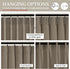 45 Inch 2 Set, Pinch 40 45 Inches Extra Short Dark Flax Light Filtering Kitchen Curtains Panels Memory Trained Pleated