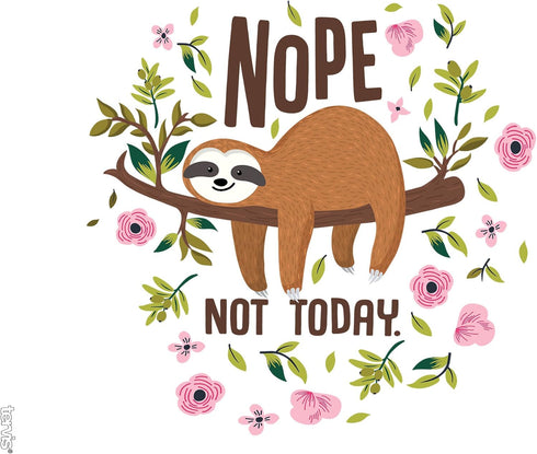 Tervis Sloth Nope Not Today Double Walled Insulated Tumbler Travel Cup, 24oz, Made in USA