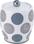 Avanti Linens Covered Jar, Countertop Organizer, Stylish Home Decor in Dotted Circles Collection, White