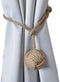 RII Beautiful Curtain Tiebacks, Natural Soft Jute Curtain Rope Pullback, Handmade Rustic Decorative Holdbacks, 2 Pair
