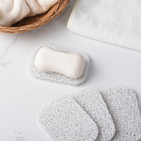 Jerphen 4pcs Jephen Soap Lifting Pads for Soap Dish,Bars soap Holder for Shower Kitchen Bathroom Travel Hotel Cleaning