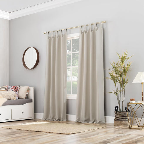 Sun Zero Easton Energy Saving Blackout Tab Top Curtain Panel, 40" x 84", Pearl