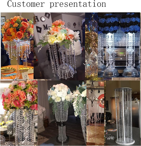99FT (99FT(30M)) WAZHRMGHG Clear Acrylic Crystal Garland Strands Hanging Chandelier Bead Chain Ornament String