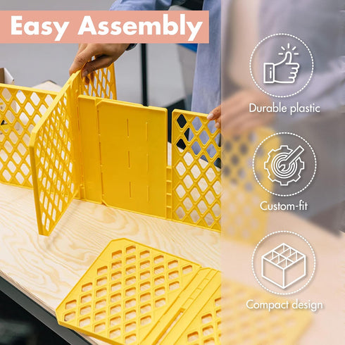 Universal 27-gal. Tough Storage Tote Divider, 6-slot Strong Box Divider for Storage Containers, Easy to Attach