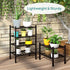 4-Tier Closet, viewcare Black Small Shoe Rack for Entryway, Bamboo Shoe Organizer for Hallway Free Standing Shoe Racks