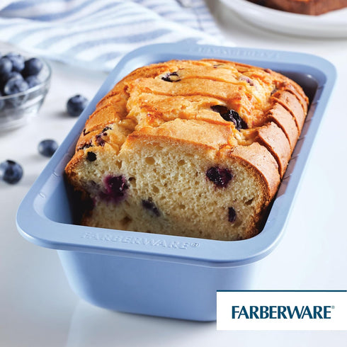 Farberware Easy Solutions Nonstick Bakeware, 9 x 5 Inch Meatloaf/Loaf Baking Pan with Portion Marks
