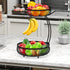 Simple Houseware 2-Tier Countertop Fruit Basket with Banana Hanger, Black by Simple Houseware
