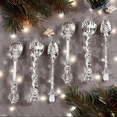 6PCS Vintage Carved Coffee Spoons, Tiny Espresso Spoons, Creative Tableware Mixing Spoons for Coffee Bar