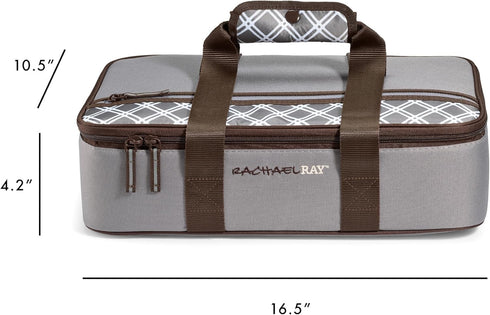 Rachael Ray Thermal Insulated Lasagna Lugger, Casserole Carrier for Hot or Cold Food, Fits 9" x 13" Dish